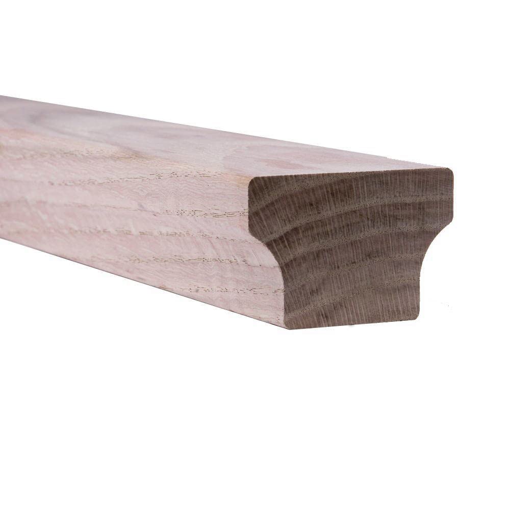 White Oak - 6084-8 - 8 FT Modern Wood Handrail for Stair Remodel (it is painted white)