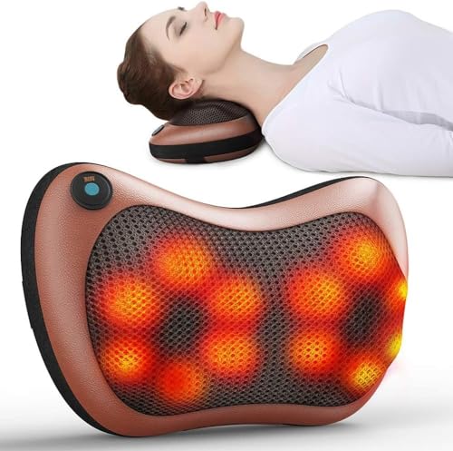 Almofada massageadora elétrica com aquecimento, ideal para costas, pescoço e lombar — perfeita para uso em casa ou no escritório- Conexão Veicular e Bivolt