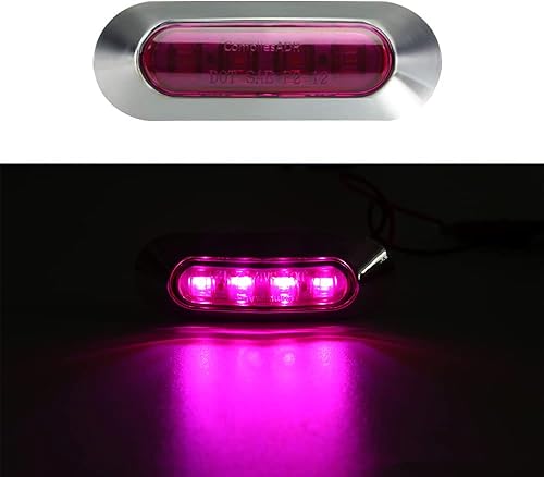 Miniatura 3 de AOXLFU 20 luces LED moradas de 12 a 24 V para remolque, luces de posición laterales, luces delanteras y traseras con bisel cromado para remolque,