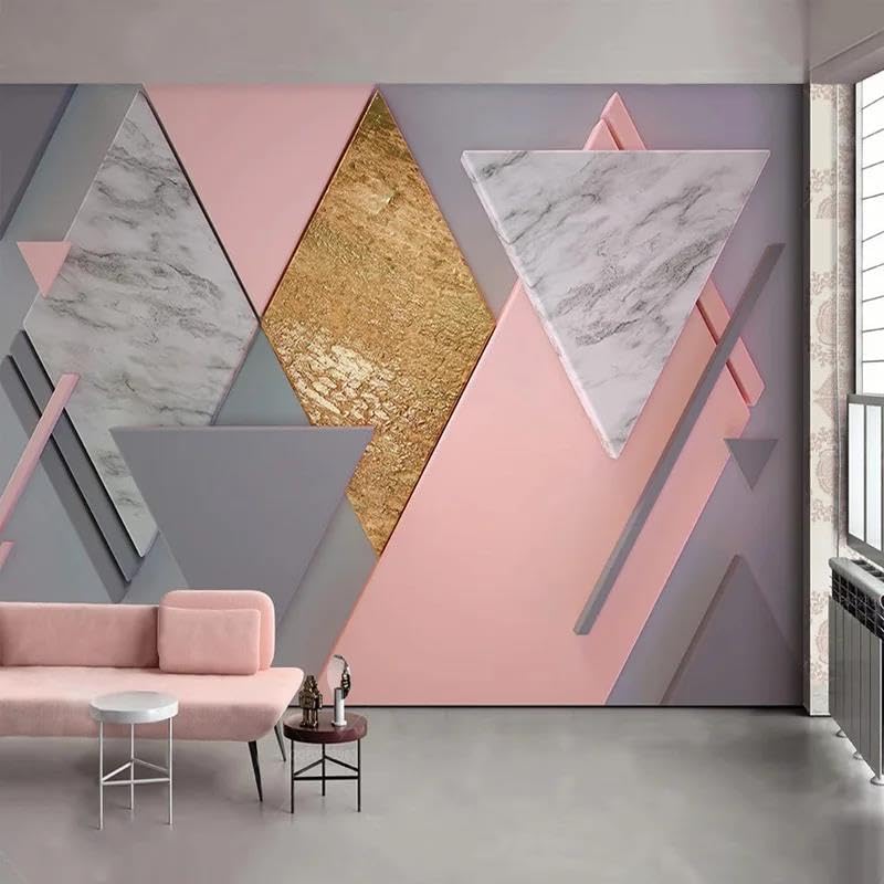 Papier peint graphique 3D autocollant pour rénover un mur