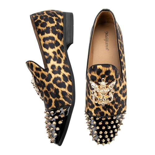 Image of Meijiana Mens Velvet Loafers Dress Shoes with Metal Embellishments Party Luxury Loafer Shoes