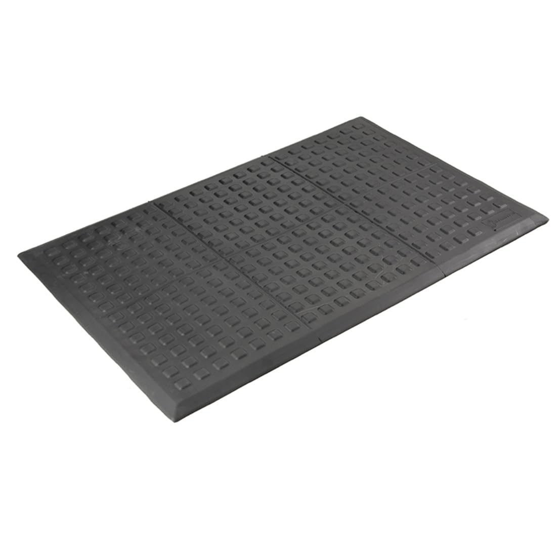 Wearwell Rejuvenator Squared Workstation Anti-Fatigue-Mat - Black. 2' W x 3' L x 5/8