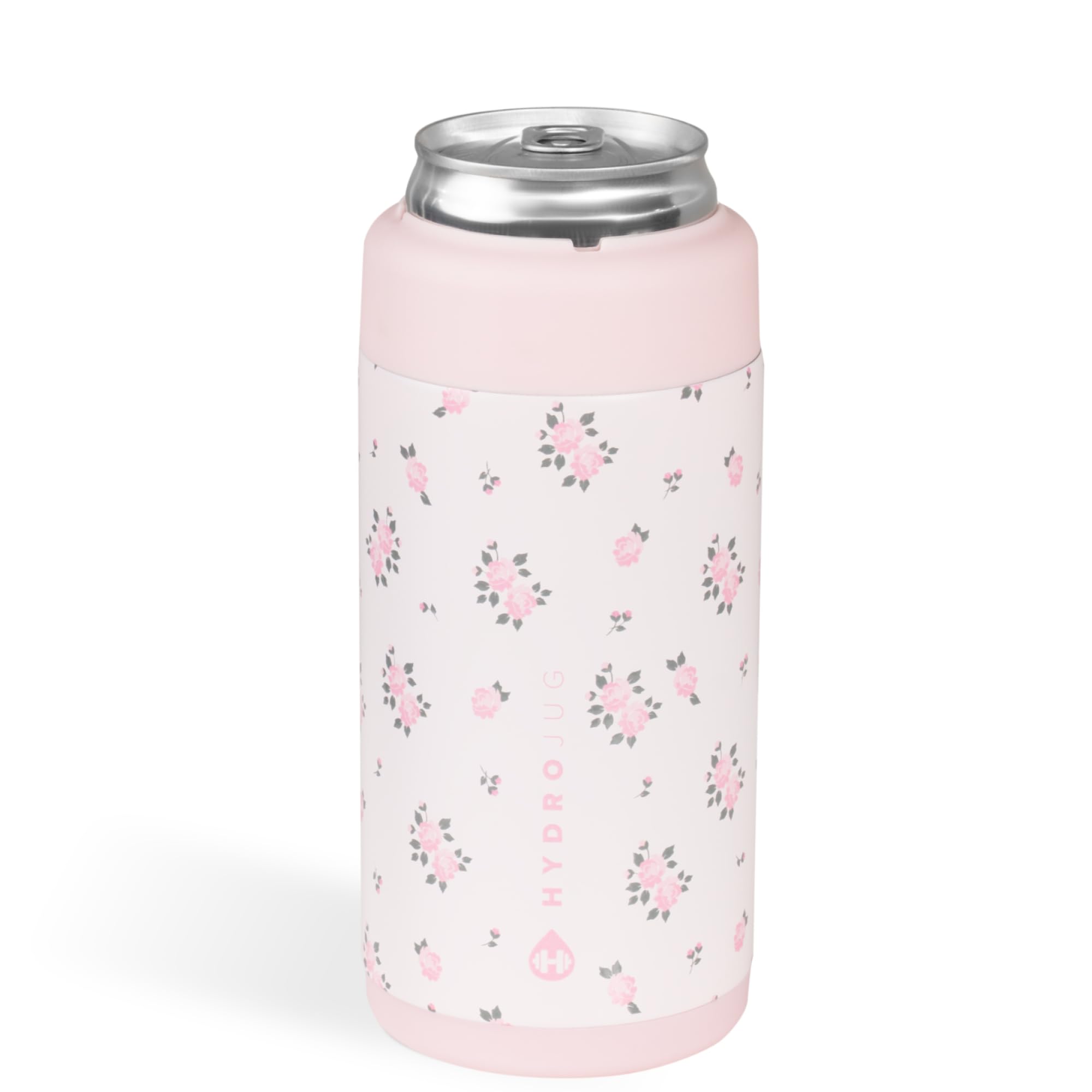 HydroJug Tall Can Cooler 16 oz, Stainless Steel Can Holder, Wildrose