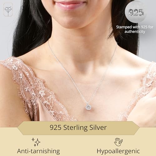 MAX + STONE Dancing Diamond Necklace for Women | Sterling Silver Pendant With 18 Inch Chain | Real Diamond Jewelry2