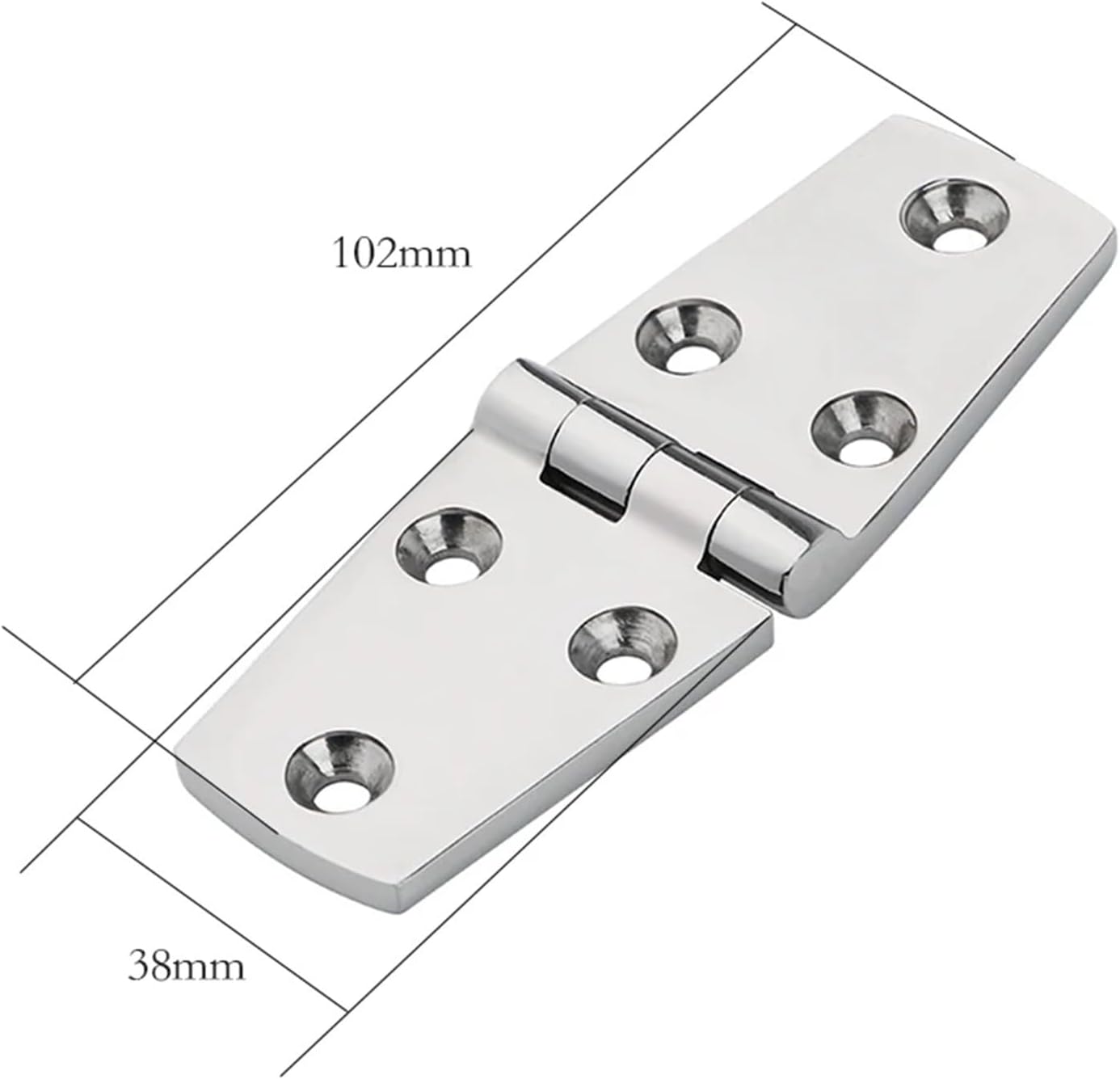 316 Stainless Steel Flat Hinge for Cabinet Doors, Windows and Decks, Boat Hardware, 1 Pack (81mmx64mm)