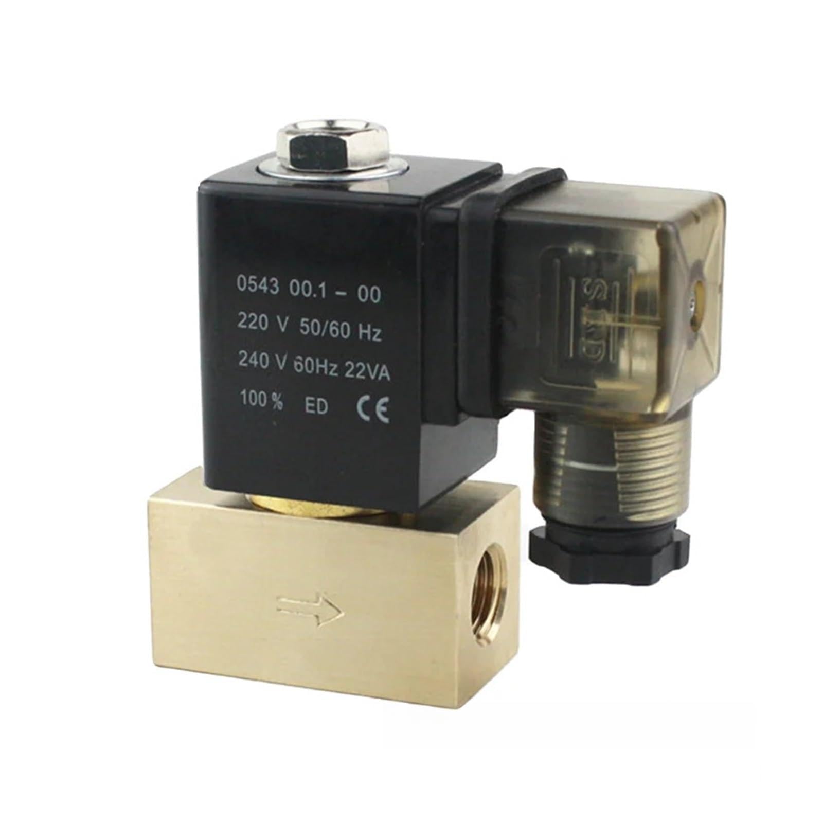 Électrovanne haute pression anti-fuite 80 bar 3/8 laiton 24V DC