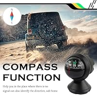 Compass for Car with Bottom Stick Car Compass Ball,Adjustible and Night Vision Car Compass Dashboard for Find Direction,Universal Car Accessories for Boat Car Truck SUV — image 4