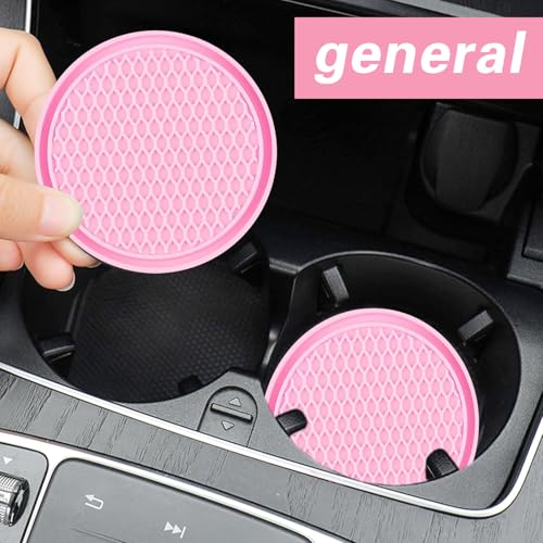4 Piezas Posavasos Auto 2.75 pulg Antideslizante Silicona Rosa miniatura 5