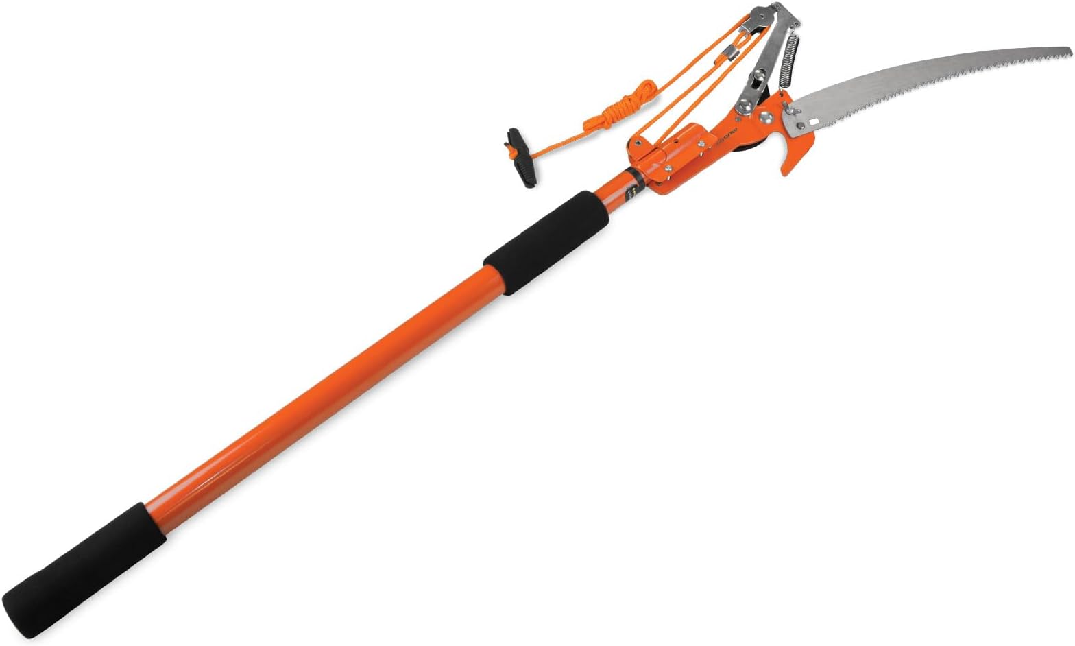 Pole Saw - 12-inch Serrated Blade Compact Durable Lightweight Ergonomic Versatile Extendable Tree Saw with Pruners & Cord for Outdoor Use