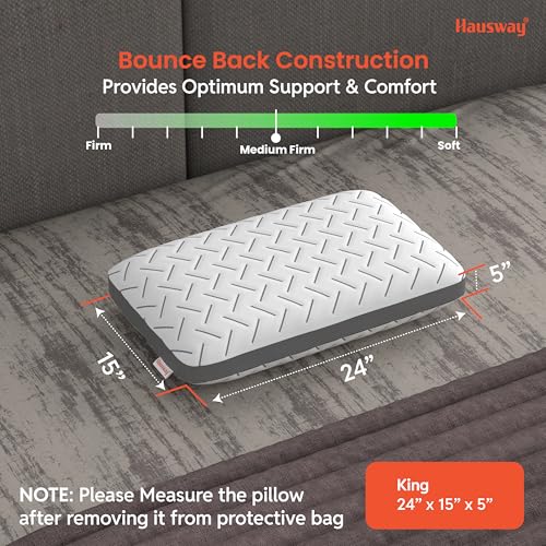 Image of Orthopedic Pillows for Neck Pain - Memory Foam Pillow Cooling Gel King Size - 5 Inch Thick | 2 Years Warranty | for Sleeping & Neck Pain Relief, with Removable Washable Cover - Pack of 1