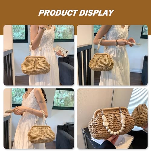 Pochette en paille décontractée kaki pour assortir vos looks - 3