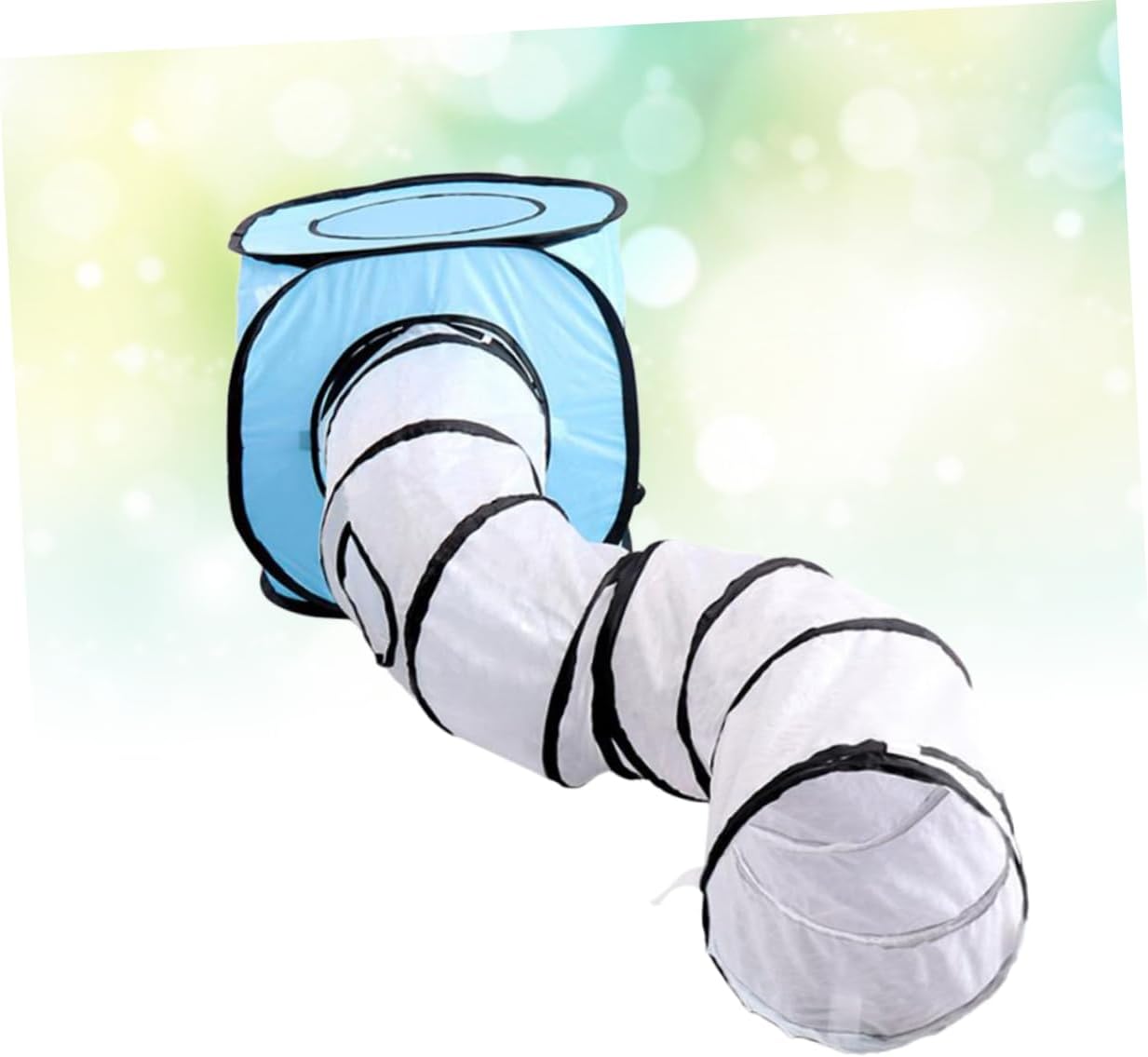 Foldable S Shape Cat Tunnel Interactive Pet Tube for Cats Kittens Space Saving Design Blue for Indoor Playtime and Fun Activities