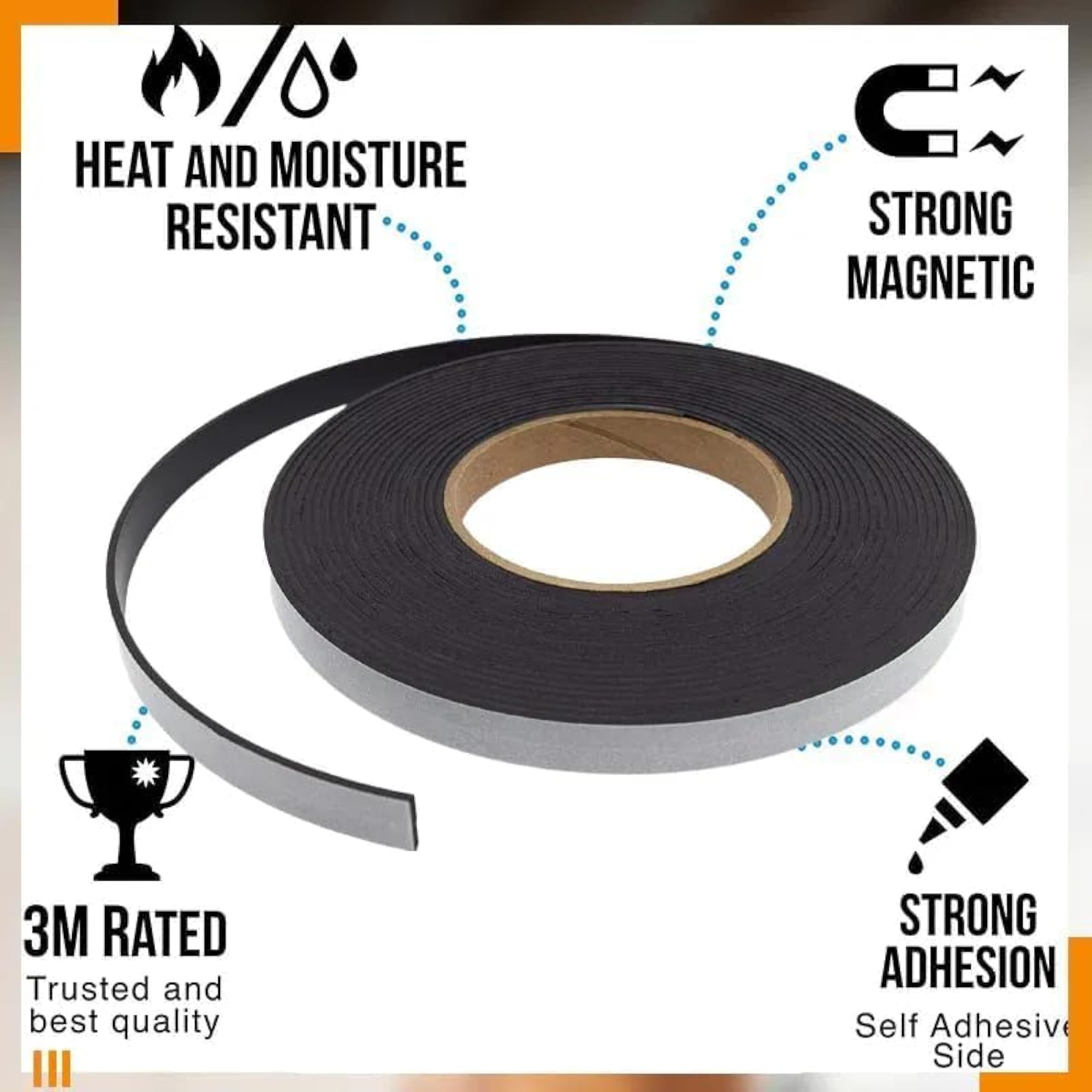 Magnetic Tape 10 Feet Flexible Self Adhesive Strip