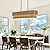 NZZDYI 37.5 Inch Farmhouse Kitchen Island Lighting 4-Light Rectangle Dining Room Light Fixture Large Linear Chandelier with Wood Grain Finish for Dining Room Kitchen Island Living Room