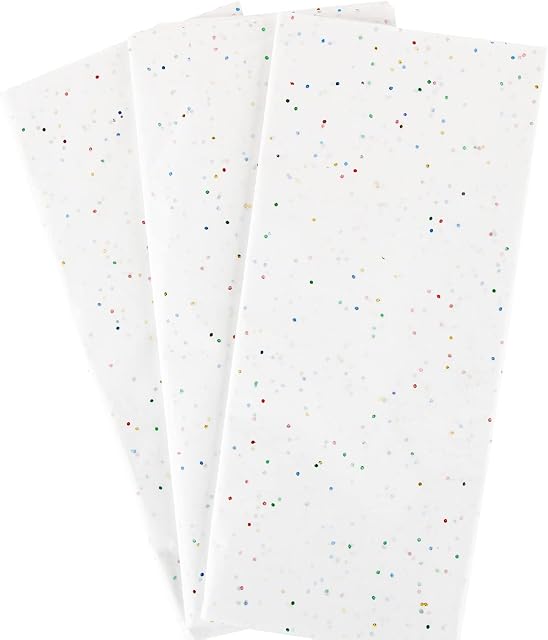 30 Sheets Glitter Tissue Paper for Wrapping White Tissue Paper 50x65cm Packaging Material Wrapping Paper Sheets for Bouquet Christmas Birthday Wedding Party Gift Wrap DIY Crafts Decorations