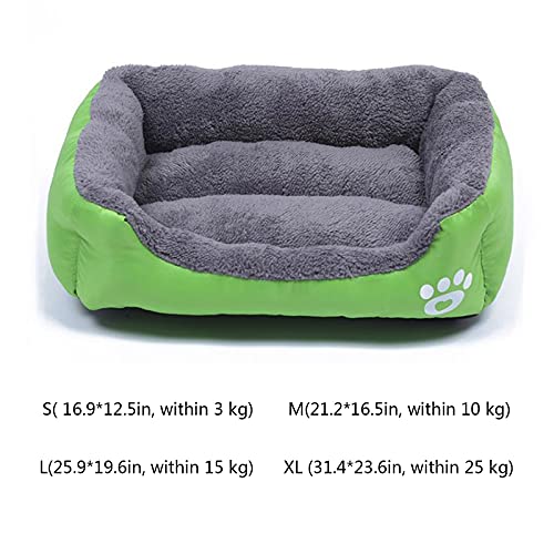 Lit pour chat en velours LWZ coussin de litière chaud chien vert - 3
