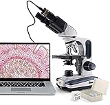 videomikroskopie dermatologie 🏆Lieferumfang: SW350B binokular Mikroskop, 5-Megapixel-Okularkamera und 5 präparierte Objektträger + 5 leere Objektträger + 100 Deckgläser.