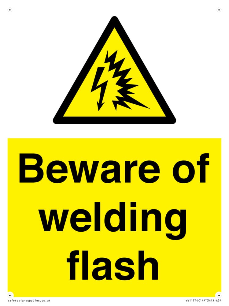 Beware of welding flash Sign - 150x200mm - A5P