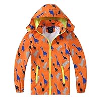 HZXVic Boys Girls Rain Coat,Outdoor Waterproof Jackets with Hood,Dinosaur Kids Raincoat Age 2-7 Years