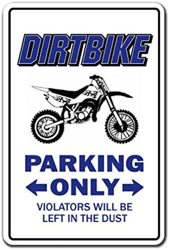 SignJoker] Dirtbike Parking Sign Gag Novelty Gift Funny BMX Racing Cycle Bike Racing Wall Plaque Decoration