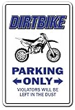 SignJoker] Dirtbike Parking Sign Gag Novelty Gift Funny BMX Racing Cycle Bike Racing Wall Plaque Dec