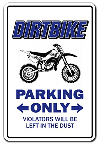 Signjoker] Dirtbike Parking Sign Gag Novelty Gift Funny Bmx Racing Cycle Bike Racing Wall Plaque Decoration #TOP1