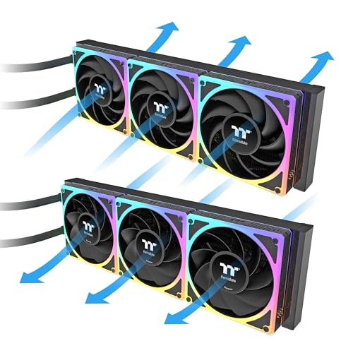 Image of Thermaltake MAGCurve 360 Ultra CPU Liquid Cooler; Intel /AMD Compatible; 3x120mm 500~2500rpm TOUGHFAN EX ARGB; MAGForce 2.0; 6.67 inch AMOLED 60Hz; Swappable Fan Blades; TT RGB Plus 3.0; CL-W453-PL12SW-A