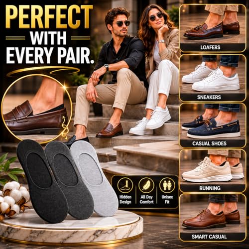 Image of XJARVIS No Show Low Cut Loafer Unisex Socks for Men & Women with Combed Cotton for Sports, Running & Hiking (Free Size)