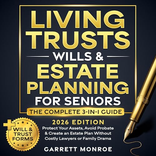 Living Trusts, Wills & Estate Planning for Seniors: The Complete 3-in-1 Guide Audiolibro Por Garrett Monroe arte de porta