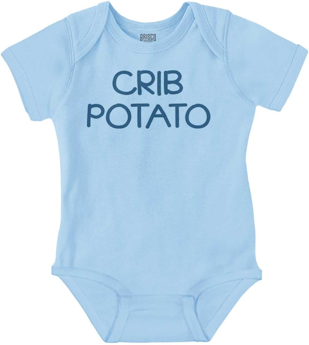 Brisco Brands Crib Couch Potato Lazy Cute Funny Baby Romper Boys or Girls