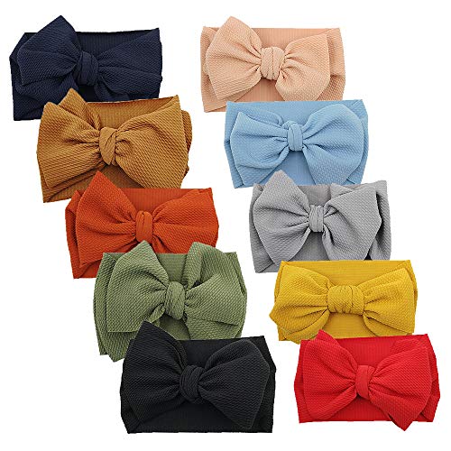 KIDOCHEESE Big Bows Baby Girl Headbands with Bows Elastics Nylon Hairbands Oversized Head Wraps Large Hair Bow Hair Accessories for Baby Girls Newborn Infant Toddlers Kids