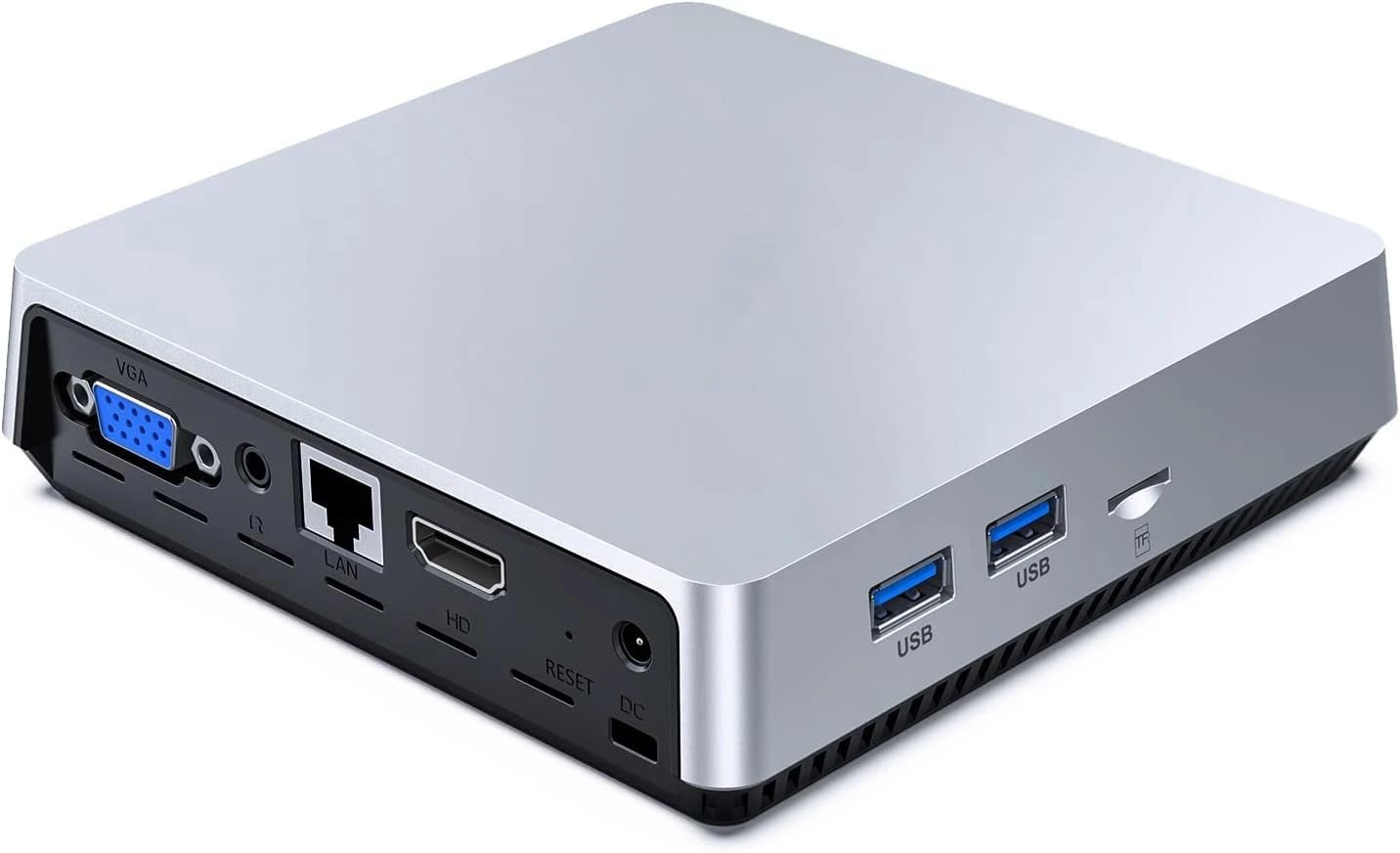 HTOOLS Fanless Mini PC Atom Z8350 Processor,Mini Computer with 2GB LDDR3 32GB EMMC,Mini Desktop Computer Support Dual Display/4K HD/2.4G+5G Dual-Band WiFi for Business Home Theater Business