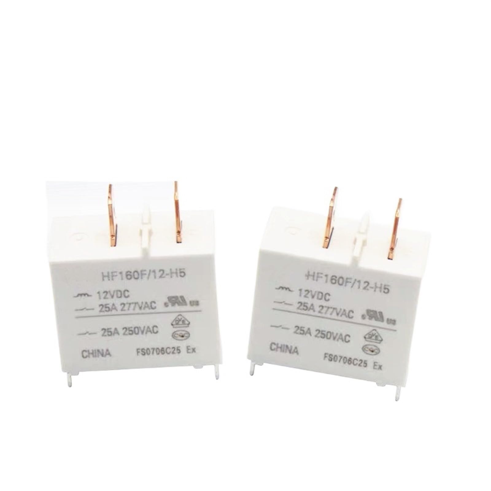 5 piezas HF160F/12-H5-12VDC HF160F/12-H5 relé de potencia de 4 pines y 25 A for calentador de agua y aire acondicionado