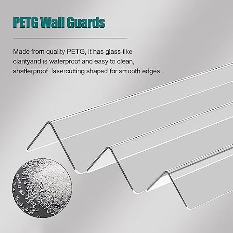 Clear Edge Protector Strip, L Shape Wall Corner Guards Corner Shield, Furniture Bumper Decor Cover Clear Corner Guard Plastic Self-Adhesive Corner Trim Strip, Clear Corner Protectors with Tapes ( Size