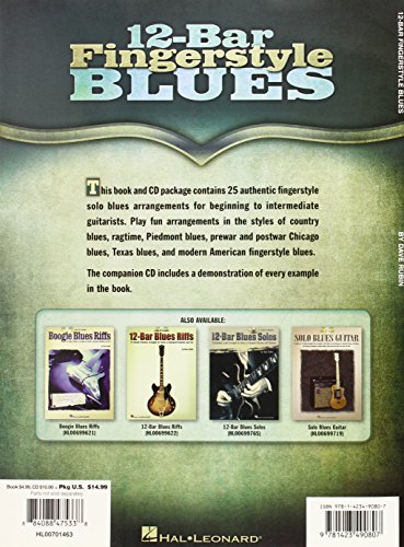 12-Bar Fingerstyle Blues: Noten, CD für Gitarre: 25 Solo Pieces for Acoustic or Electric Guitar