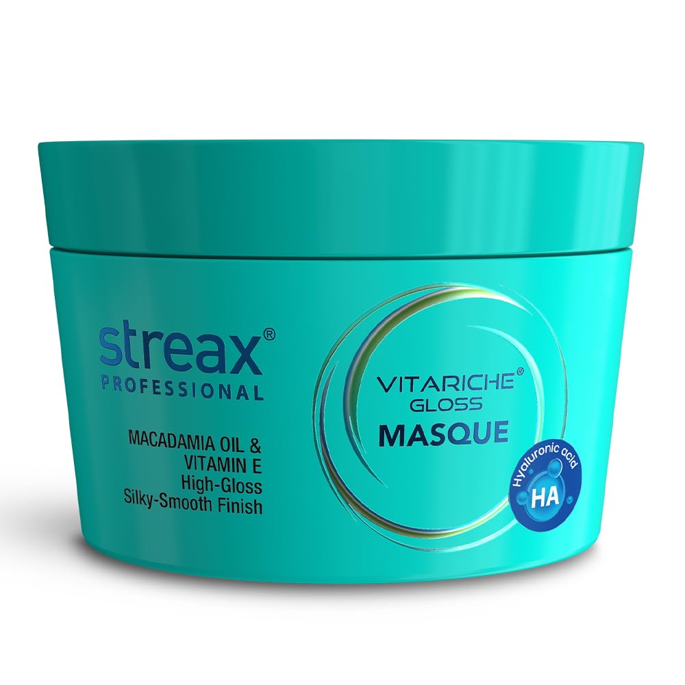 Streax Professional Vitariche Gloss Hair Mask With Hyaluronic Acid- 200gm, Deep Conditioner for Dry, Damaged & Frizz free Hair, Hydrating Masque with Hyaluron Molecules, Sulfate & Paraben-Free, Hair Mask for Frizzy Hair, For Smooth, Shiny, Bouncy, Hydrated Hair-picture-33