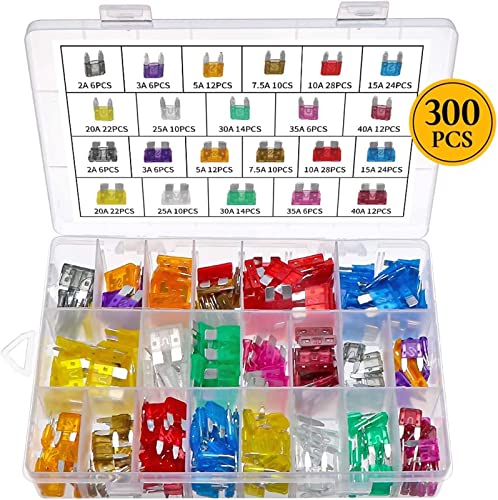 Fusible auto mini kit assortiment 300pcs pour remplacer un circuit grillé