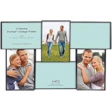 MCS Front-Loading Collage Picture Frame With 6 Openings, 4 x 6, Black Rectangular