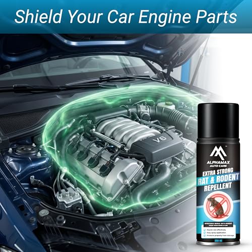Image of ALPHAMAX Rat Repellent Car Spray (250 ml) | Easy to Apply |Powerful & Long Lasting Protection for Car, Bike Wires & Engine Part