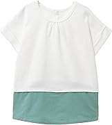 [NAVY] [ネイビー] Tシャツ 子供服 女の子 キッズ 半袖 ポンチ素材 フェイクレイヤード チュニック トップス