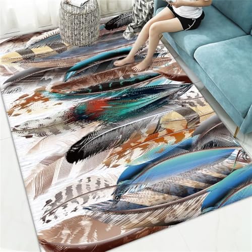 Tapis de salon moderne bleu isolation phonique et douceur - 2