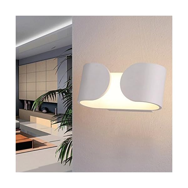 Lightess Wall Light Living Room Modern White Shade Up and Down Wall Lamp Indoor Lighting for Bedroom Hallway Office Corridor(6W, Warm White) [Energy Class A++] - Image 8
