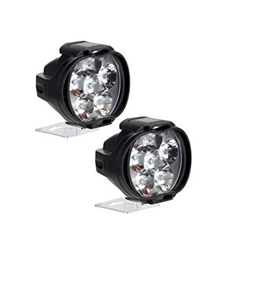 AOWBIKES LED Small Round Auxiliary Bike Fog Lamp Light Assembly White (Set of 2) with Switch for Bullet Classic Desert Storm