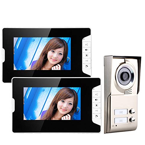 7Inch TFT 2 Apartments Video-Türsprechanlage Intercom-System IR-Cut HD 1000TVL-Kamera-Türklingel-Kamera Mit 2-Taste 2 Monitor Wasserdicht