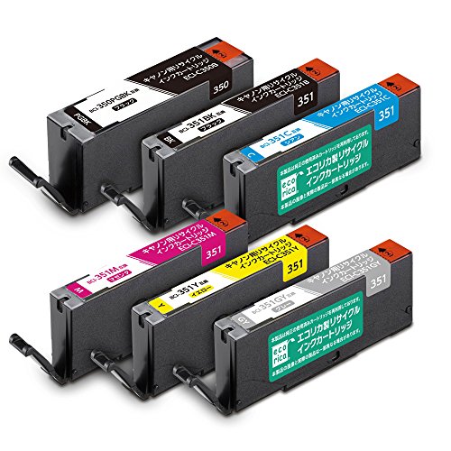 エコリカ キヤノン BCI-351+350/6MP対応リサイクルインク 6色パック EC-C351+350/6A 残量表示対応