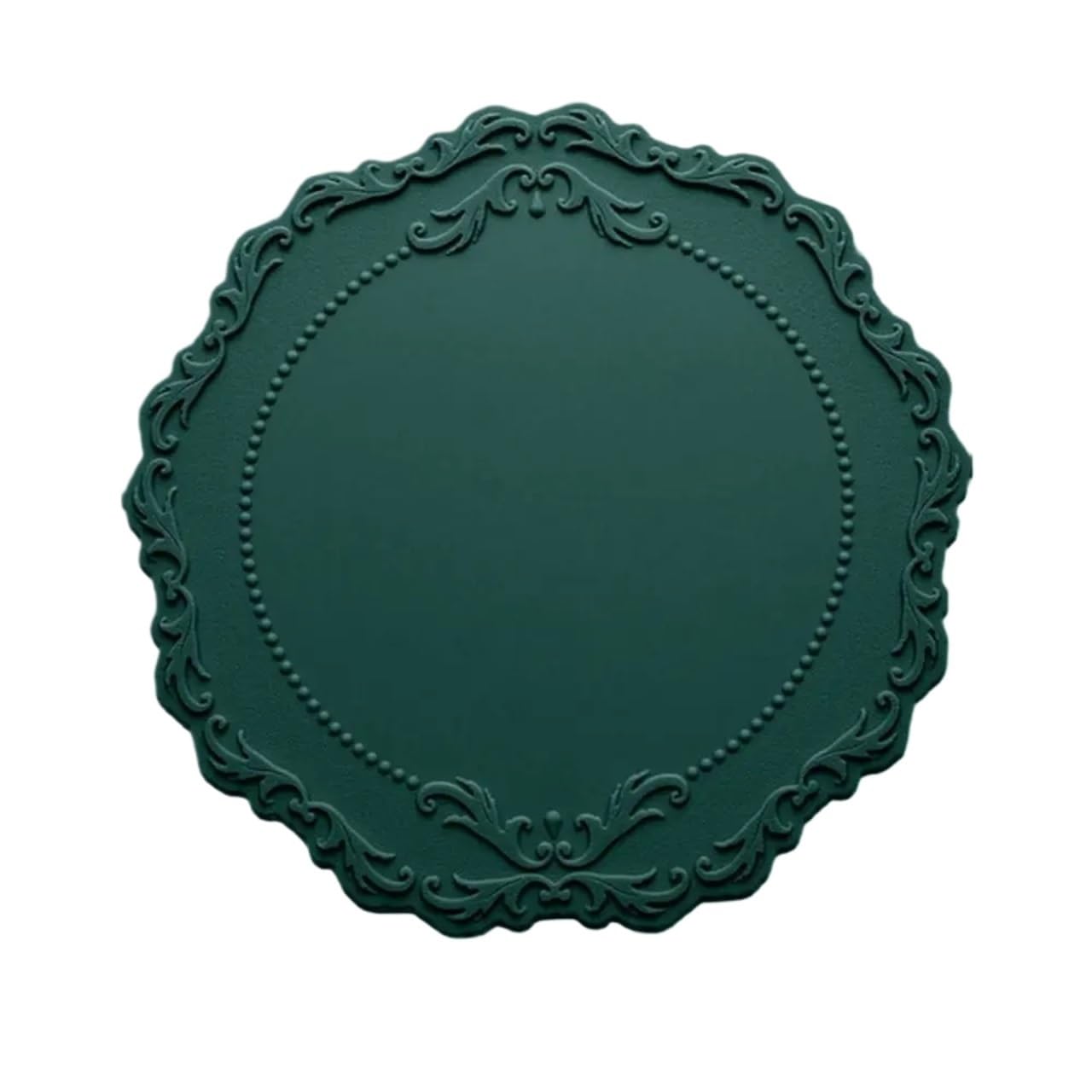 Lot de 4 Dessous de Verre en Silicone et Dentelle for Table de Cuisine, Dessous de Verre antidérapant, Dessous de Verre Rond, Dessous de Verre ... pour Pot Assiettes(Green)