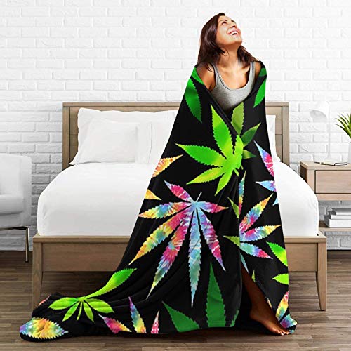 Pnnuo Fleece Blankets-Pot Leaf Weed Blanket,All-Season Throw Blanket Comfortable & Soft For Couch Bed Travel 50"X40" #TOP4