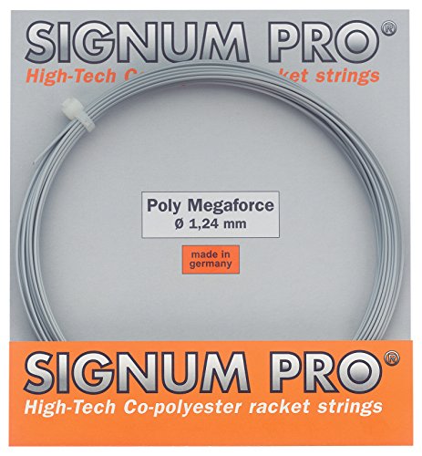 Signum Pro Poly Mega Force Garniture Cordage de Tennis Gris 1,29 mm x 12 m Cover