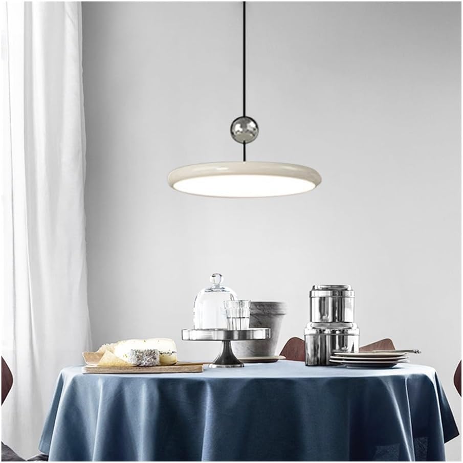 Chandeliers, Modern LED Light Fixture - Hangilight Disc, Stylish Green and Cream, Height Adjustable for Kitchen Island, Dining Room and Bedroom/Green/a