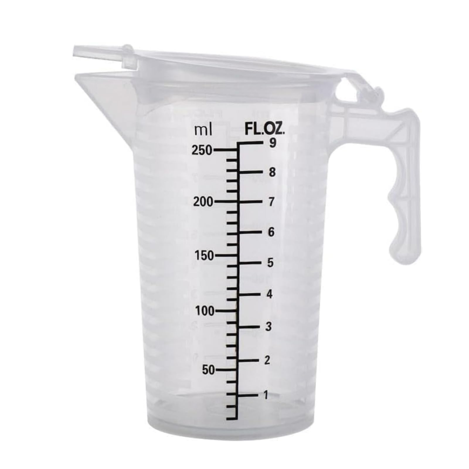 1Pc 250ML Transparent Measuring Cup with Lid, Plastic Measuring Cup with Handle for Baking,Powder,Liquid,Measure,Kitchen Utensils